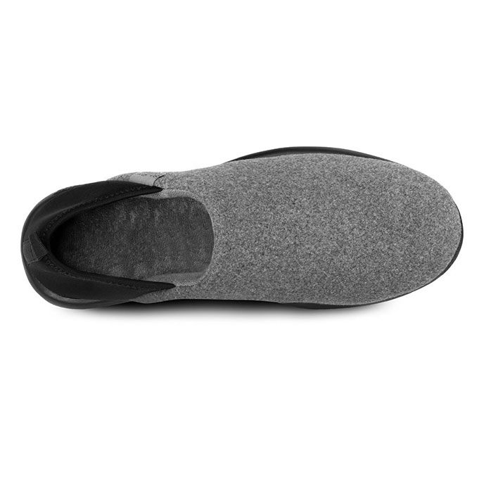 Isotoner Mens Iso-Flex Felt Full Back Slipper Grey / Black Extra Image 4